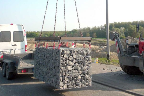 Gabionen nach abladung